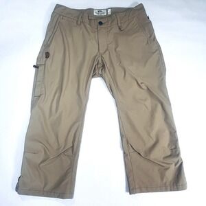 Fjall Raven Abisko Capri Pants Womens 29" Tan Straight Leg Outdoors Lightweight